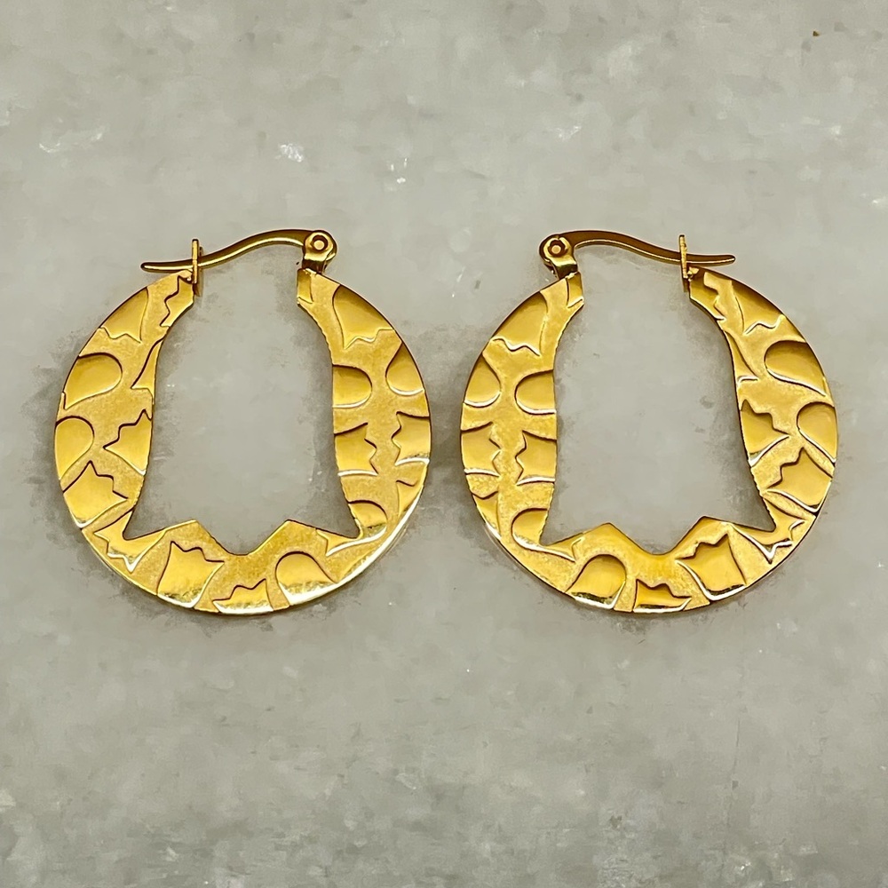 Gold Stainless Steel Hoop Earrings